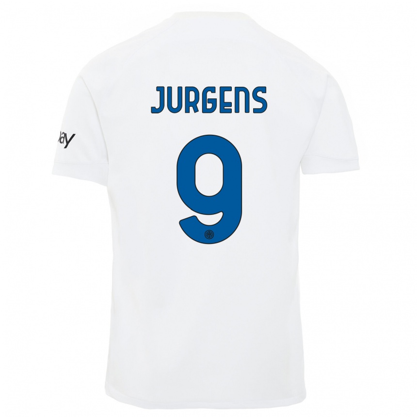 Herren Fußball Oliver Jurgens #9 Weiß Auswärtstrikot Trikot 2023/24 T-Shirt Luxemburg