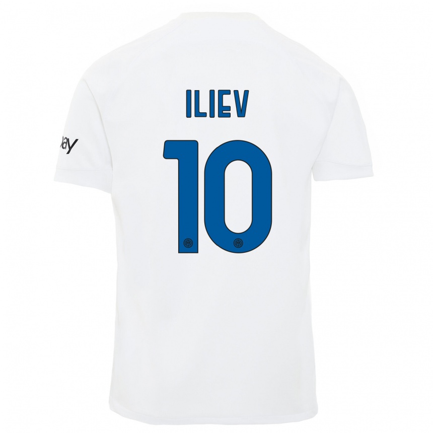 Herren Fußball Nikola Iliev #10 Weiß Auswärtstrikot Trikot 2023/24 T-Shirt Luxemburg