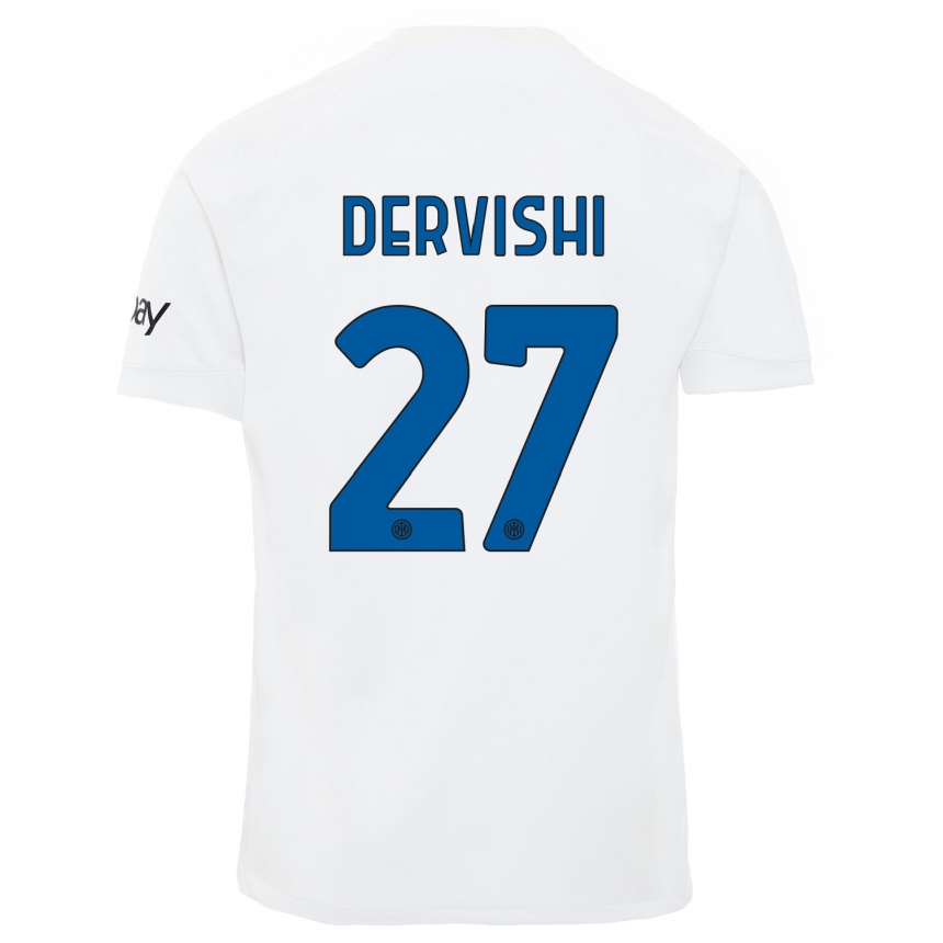 Herren Fußball Kristian Dervishi #27 Weiß Auswärtstrikot Trikot 2023/24 T-Shirt Luxemburg