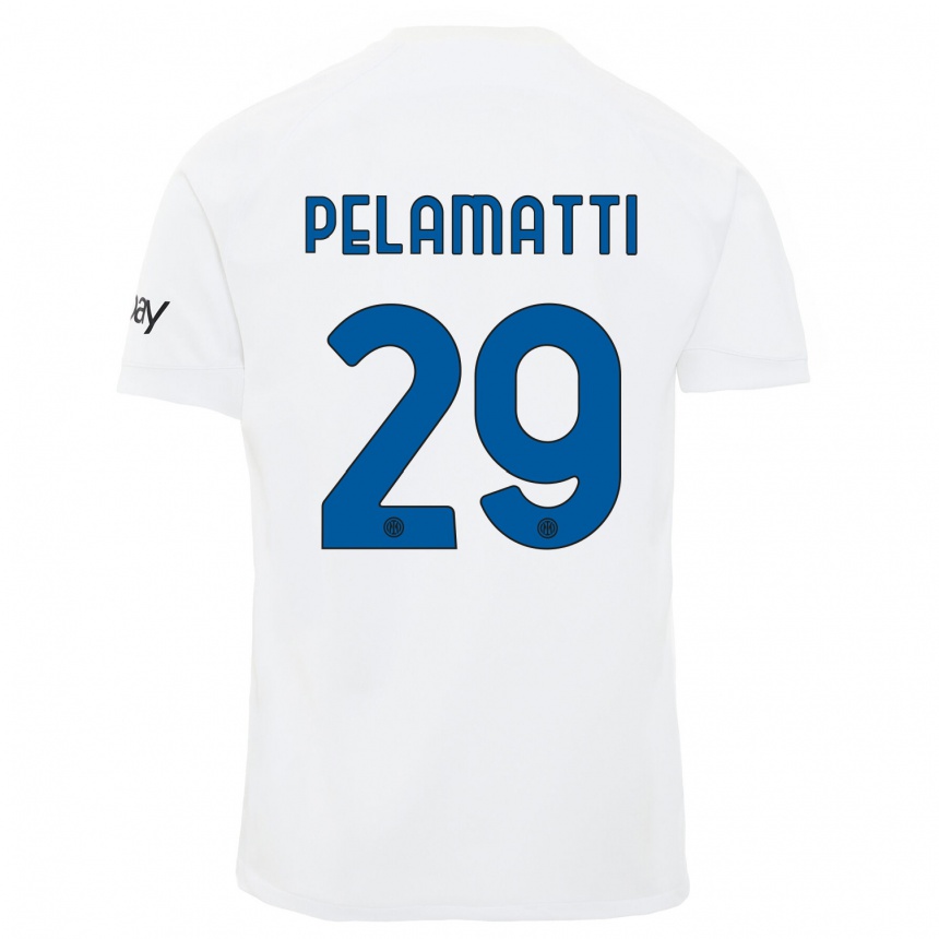 Herren Fußball Andrea Pelamatti #29 Weiß Auswärtstrikot Trikot 2023/24 T-Shirt Luxemburg