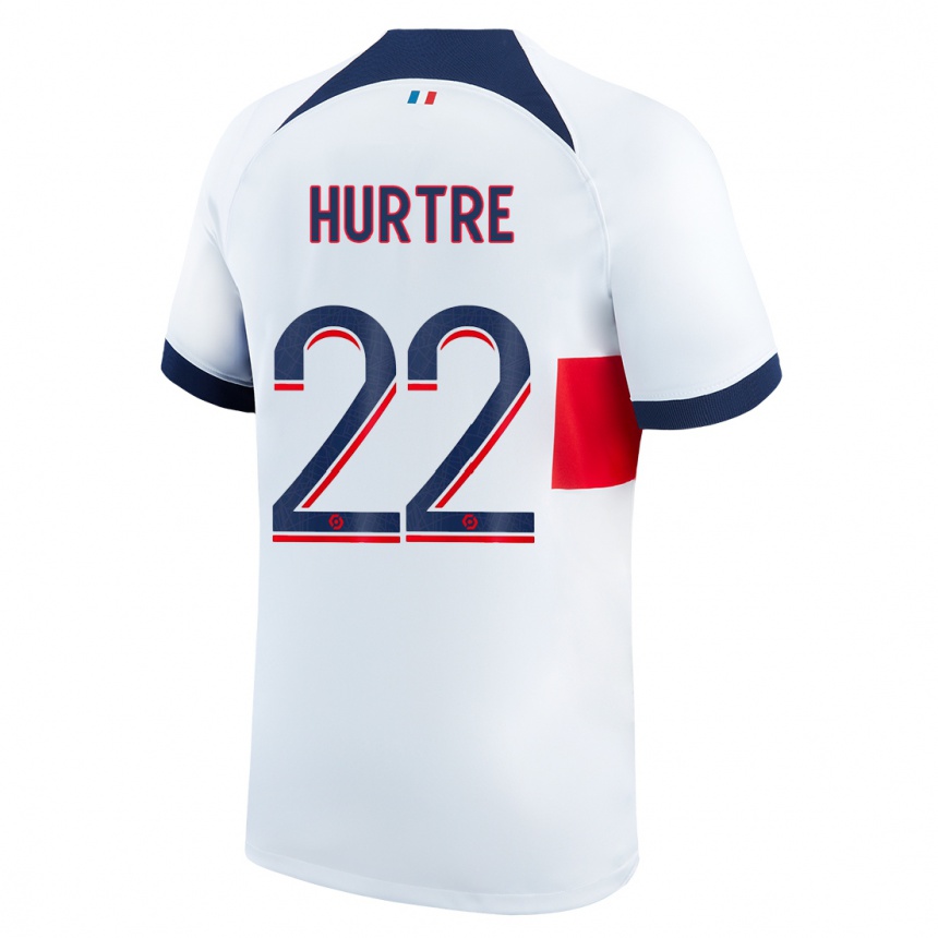 Herren Fußball Oceane Hurtre #22 Weiß Auswärtstrikot Trikot 2023/24 T-Shirt Luxemburg