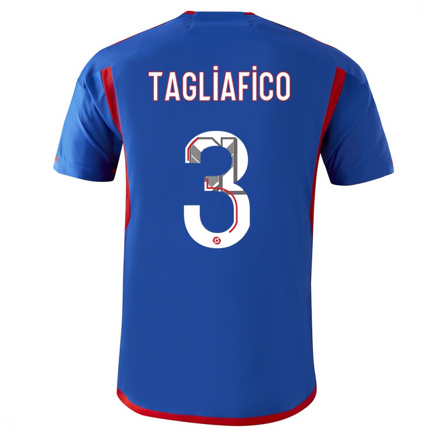 Herren Fußball Nicolas Tagliafico #3 Blau Rot Auswärtstrikot Trikot 2023/24 T-Shirt Luxemburg