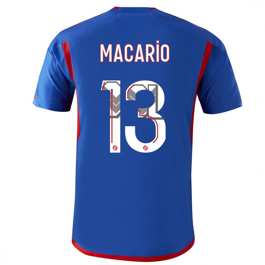 Herren Fußball Catarina Macario #13 Blau Rot Auswärtstrikot Trikot 2023/24 T-Shirt Luxemburg