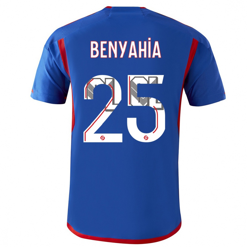 Herren Fußball Ines Benyahia #25 Blau Rot Auswärtstrikot Trikot 2023/24 T-Shirt Luxemburg