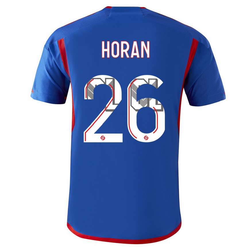 Herren Fußball Lindsey Horan #26 Blau Rot Auswärtstrikot Trikot 2023/24 T-Shirt Luxemburg