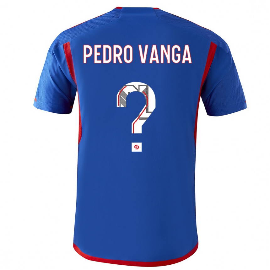 Herren Fußball Emerson Pedro Vanga #0 Blau Rot Auswärtstrikot Trikot 2023/24 T-Shirt Luxemburg