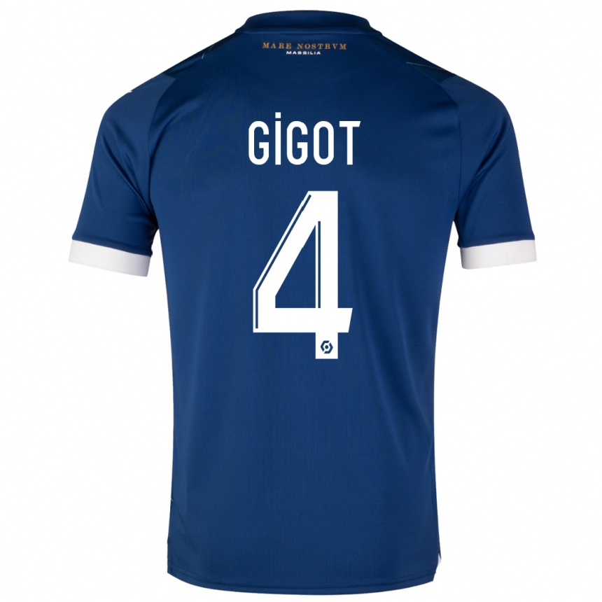 Herren Fußball Samuel Gigot #4 Dunkelblau Auswärtstrikot Trikot 2023/24 T-Shirt Luxemburg