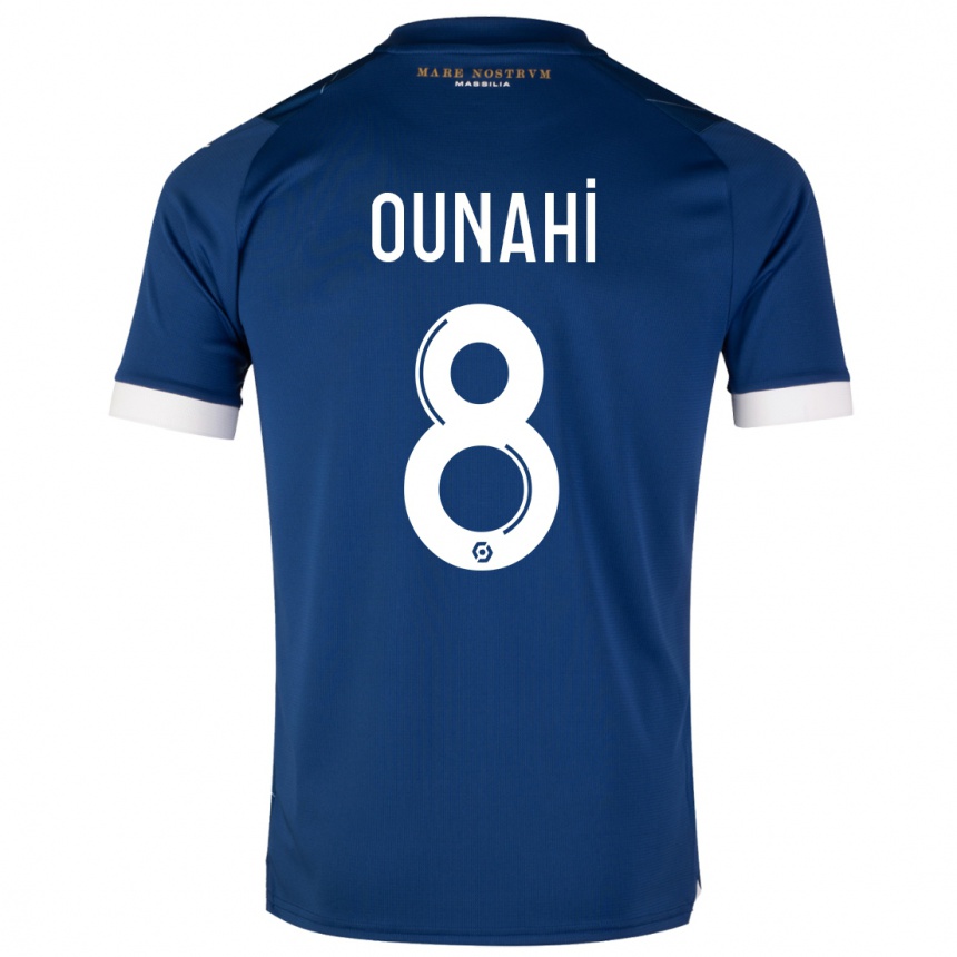 Herren Fußball Azzedine Ounahi #8 Dunkelblau Auswärtstrikot Trikot 2023/24 T-Shirt Luxemburg