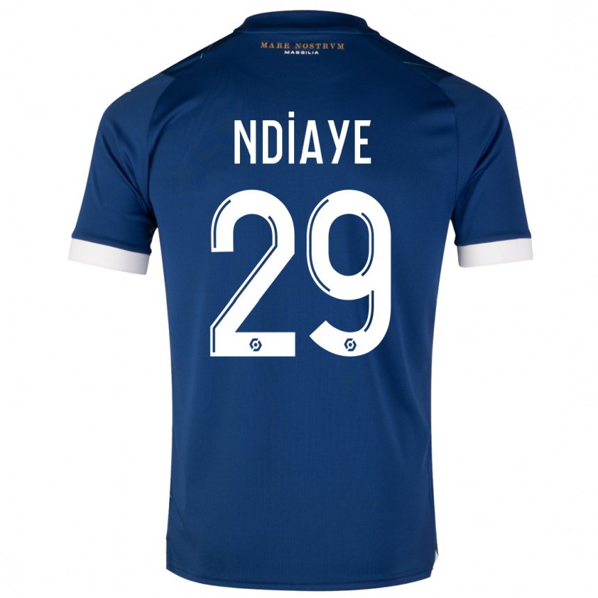 Herren Fußball Iliman Ndiaye #29 Dunkelblau Auswärtstrikot Trikot 2023/24 T-Shirt Luxemburg