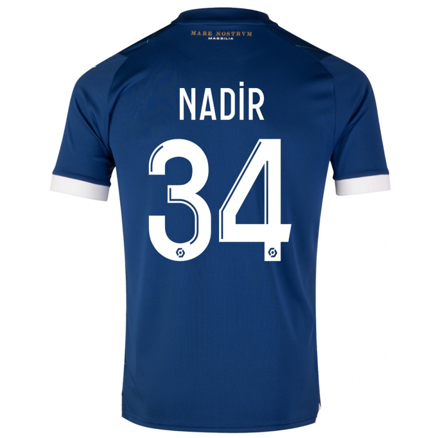 Herren Fußball Bilal Nadir #34 Dunkelblau Auswärtstrikot Trikot 2023/24 T-Shirt Luxemburg