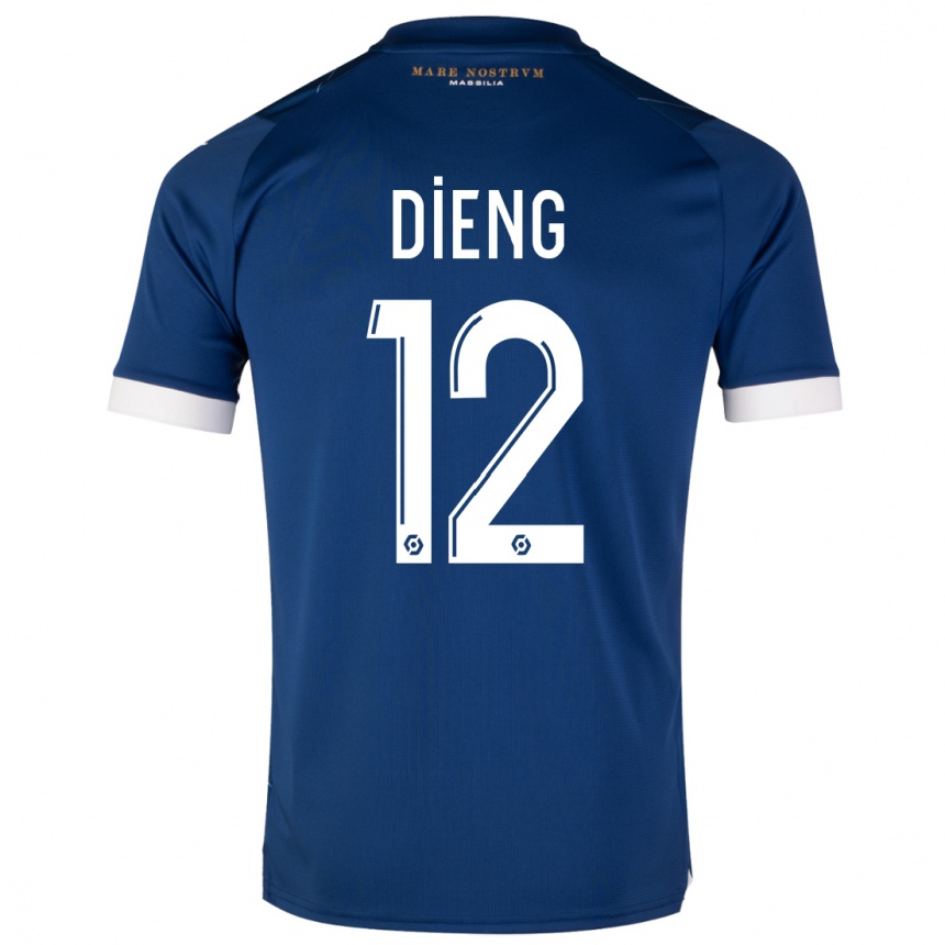 Herren Fußball Bamba Dieng #12 Dunkelblau Auswärtstrikot Trikot 2023/24 T-Shirt Luxemburg