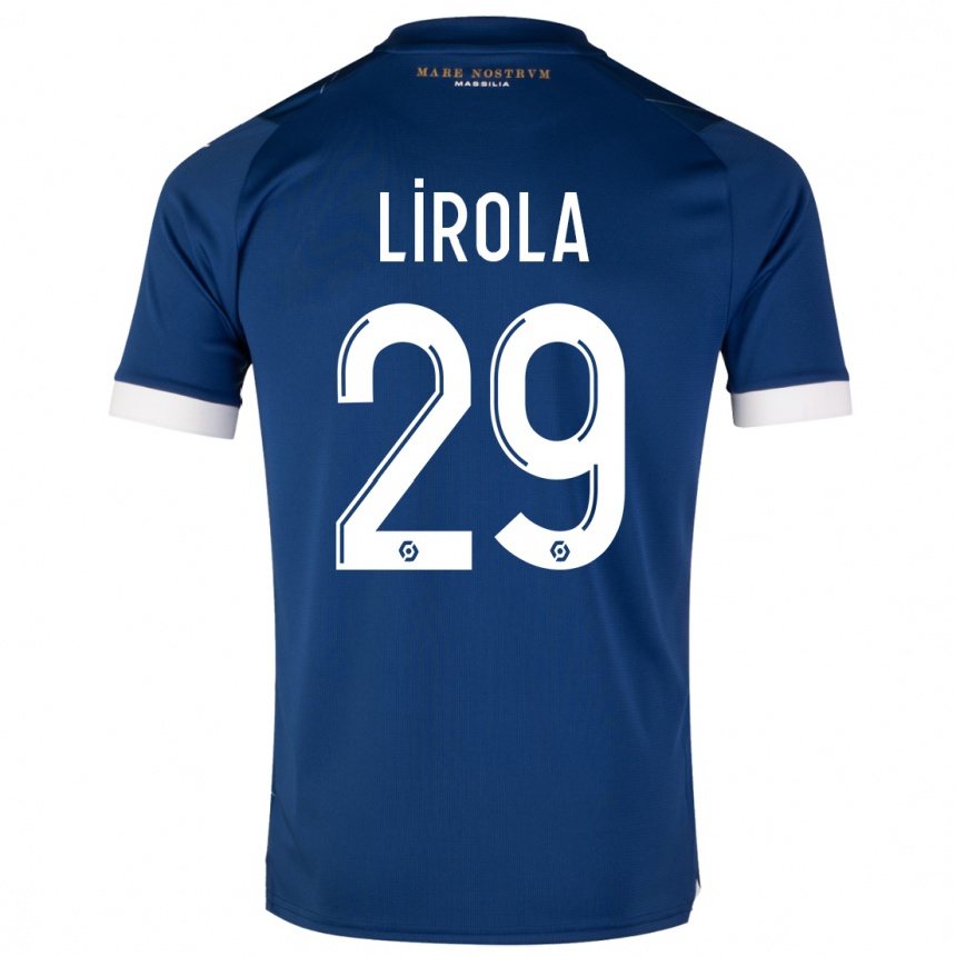 Herren Fußball Pol Lirola #29 Dunkelblau Auswärtstrikot Trikot 2023/24 T-Shirt Luxemburg