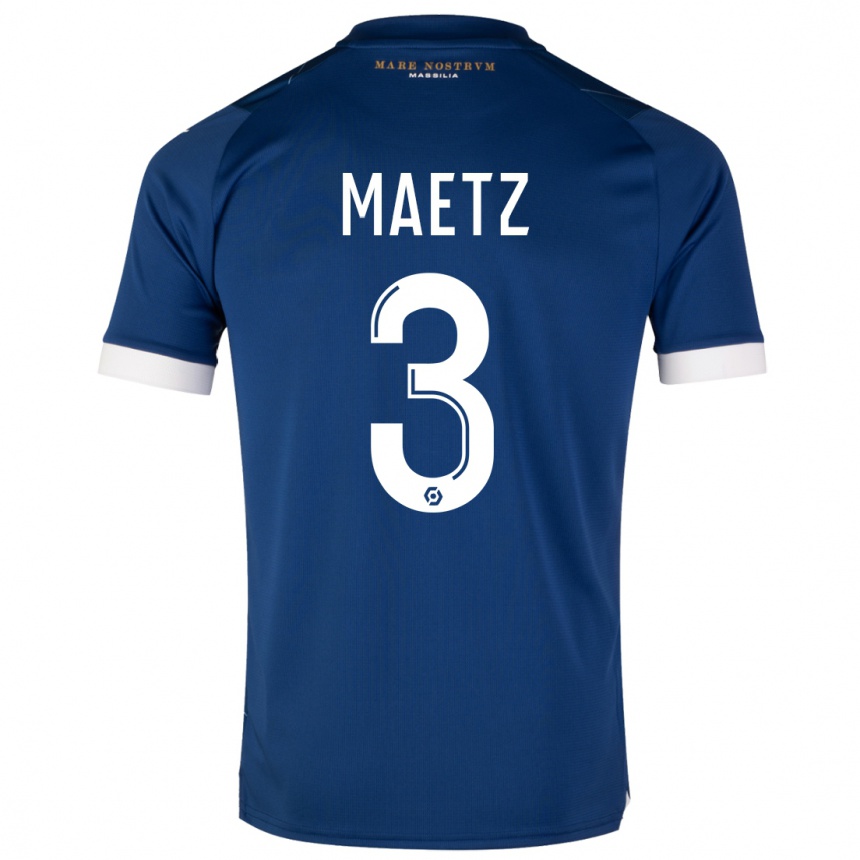 Herren Fußball Agathe Maetz #3 Dunkelblau Auswärtstrikot Trikot 2023/24 T-Shirt Luxemburg