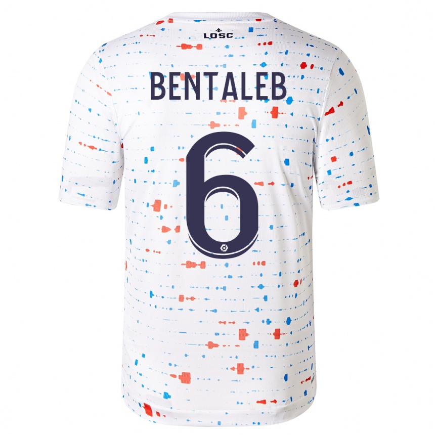 Herren Fußball Nabil Bentaleb #6 Weiß Auswärtstrikot Trikot 2023/24 T-Shirt Luxemburg
