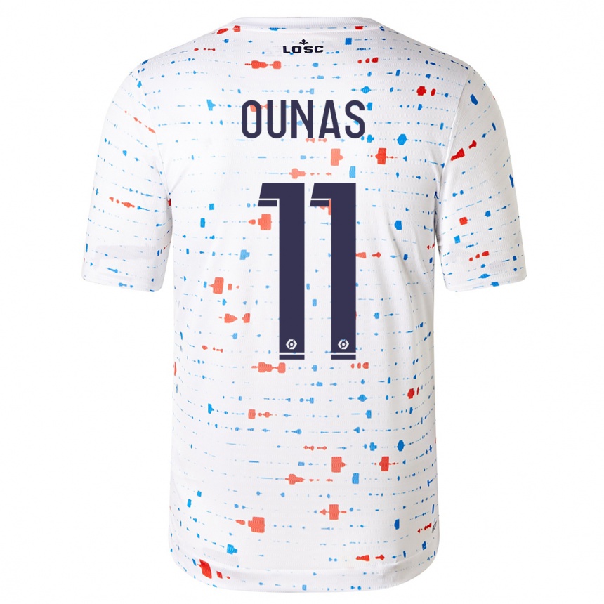 Herren Fußball Adam Ounas #11 Weiß Auswärtstrikot Trikot 2023/24 T-Shirt Luxemburg