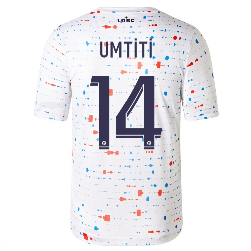 Herren Fußball Samuel Umtiti #14 Weiß Auswärtstrikot Trikot 2023/24 T-Shirt Luxemburg