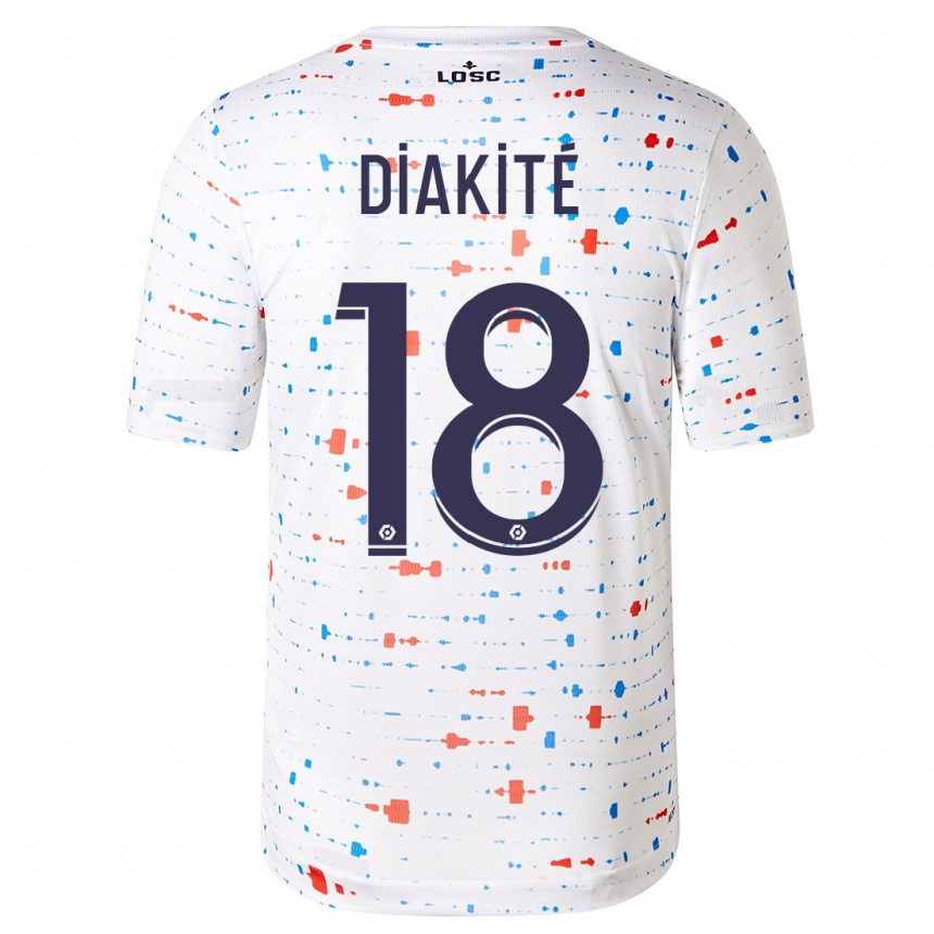 Herren Fußball Bafode Diakite #18 Weiß Auswärtstrikot Trikot 2023/24 T-Shirt Luxemburg