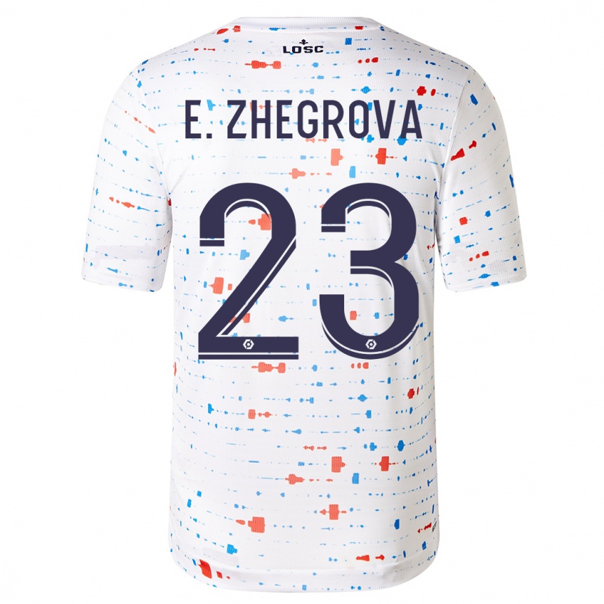 Herren Fußball Edon Zhegrova #23 Weiß Auswärtstrikot Trikot 2023/24 T-Shirt Luxemburg