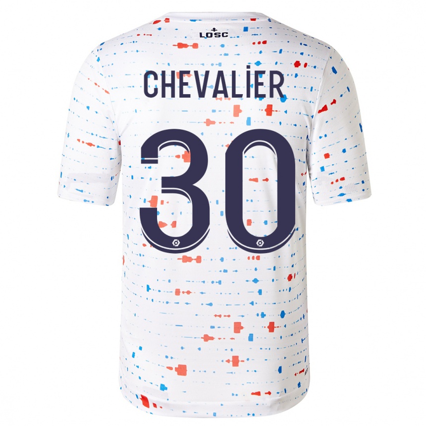 Herren Fußball Lucas Chevalier #30 Weiß Auswärtstrikot Trikot 2023/24 T-Shirt Luxemburg