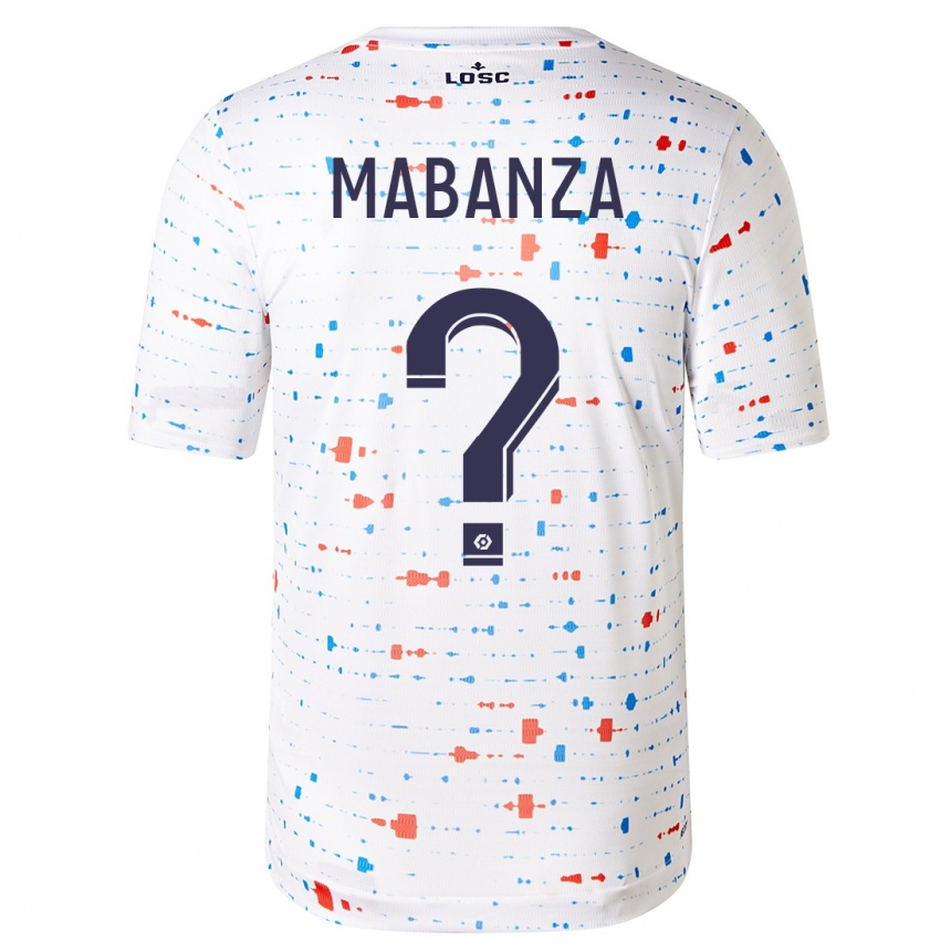Herren Fußball Carmel Mabanza #0 Weiß Auswärtstrikot Trikot 2023/24 T-Shirt Luxemburg