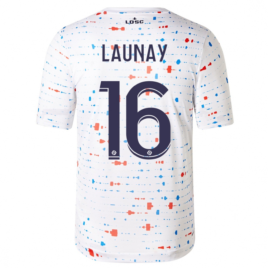 Herren Fußball Elisa Launay #16 Weiß Auswärtstrikot Trikot 2023/24 T-Shirt Luxemburg