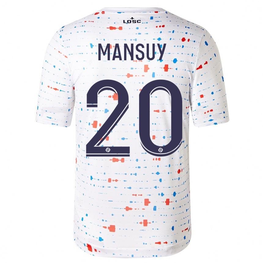 Herren Fußball Heloise Mansuy #20 Weiß Auswärtstrikot Trikot 2023/24 T-Shirt Luxemburg