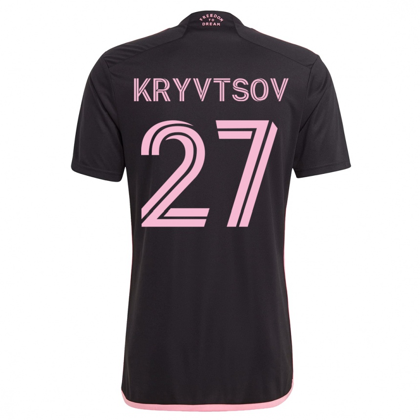 Herren Fußball Sergiy Kryvtsov #27 Schwarz Auswärtstrikot Trikot 2023/24 T-Shirt Luxemburg