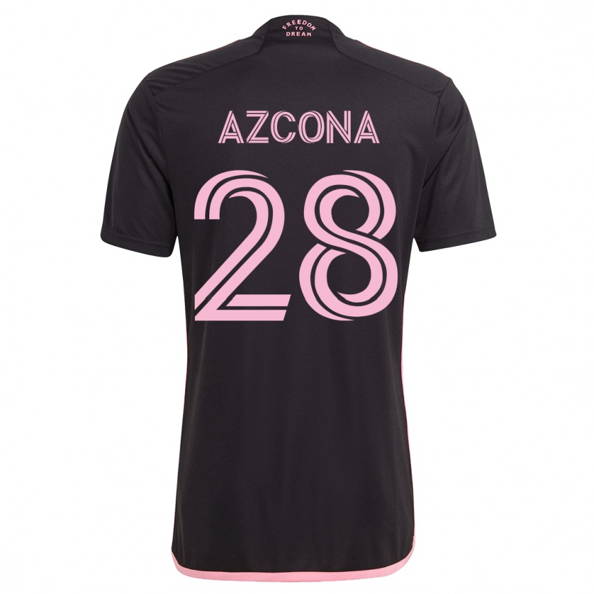Herren Fußball Edison Azcona #28 Schwarz Auswärtstrikot Trikot 2023/24 T-Shirt Luxemburg