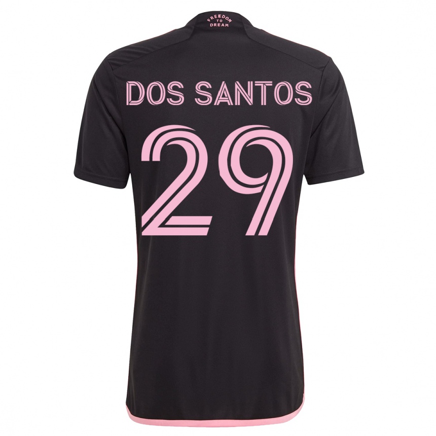 Herren Fußball Cj Dos Santos #29 Schwarz Auswärtstrikot Trikot 2023/24 T-Shirt Luxemburg