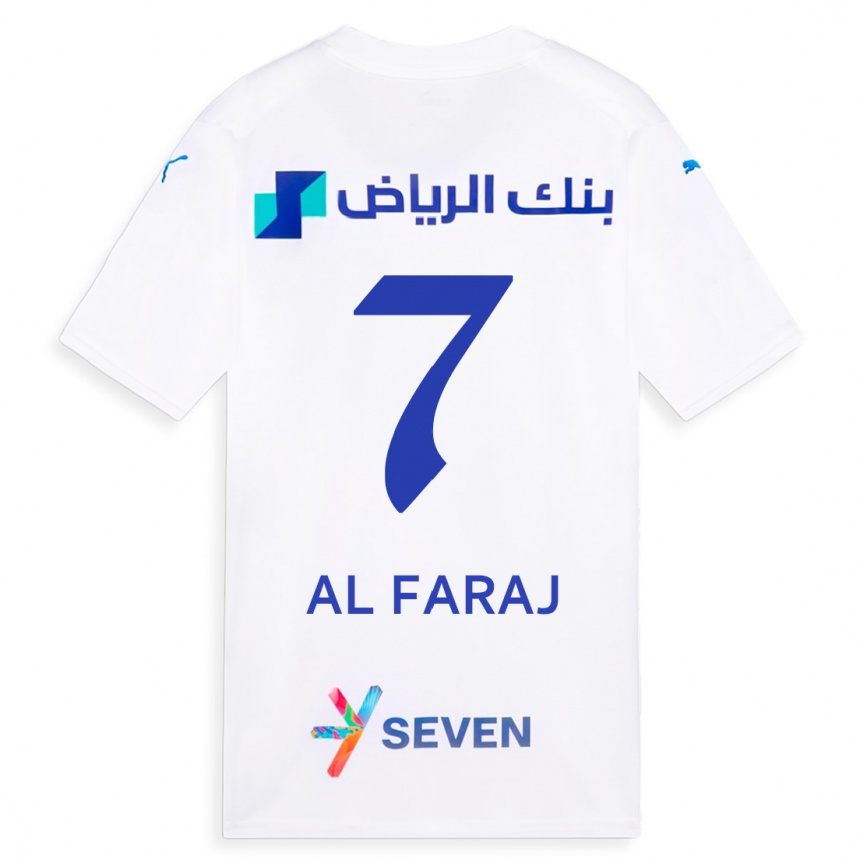 Herren Fußball Salman Al-Faraj #7 Weiß Auswärtstrikot Trikot 2023/24 T-Shirt Luxemburg