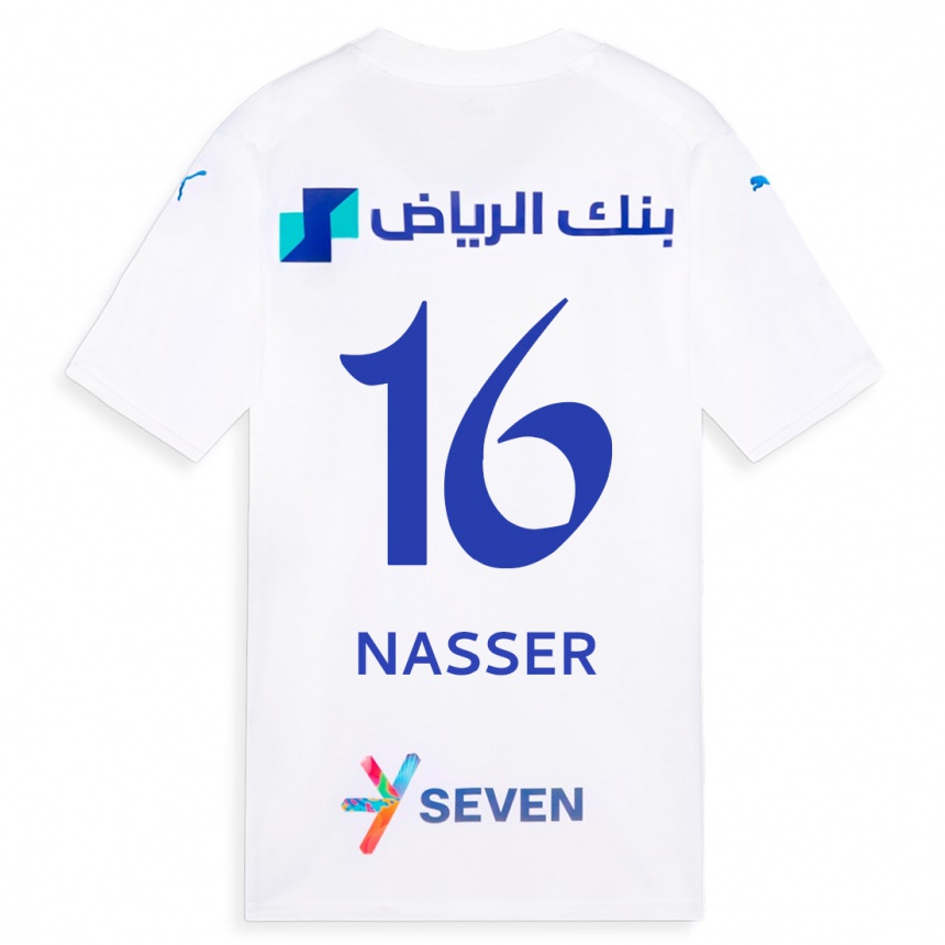 Herren Fußball Nasser Al-Dawsari #16 Weiß Auswärtstrikot Trikot 2023/24 T-Shirt Luxemburg