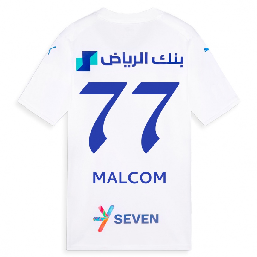 Herren Fußball Malcom #77 Weiß Auswärtstrikot Trikot 2023/24 T-Shirt Luxemburg