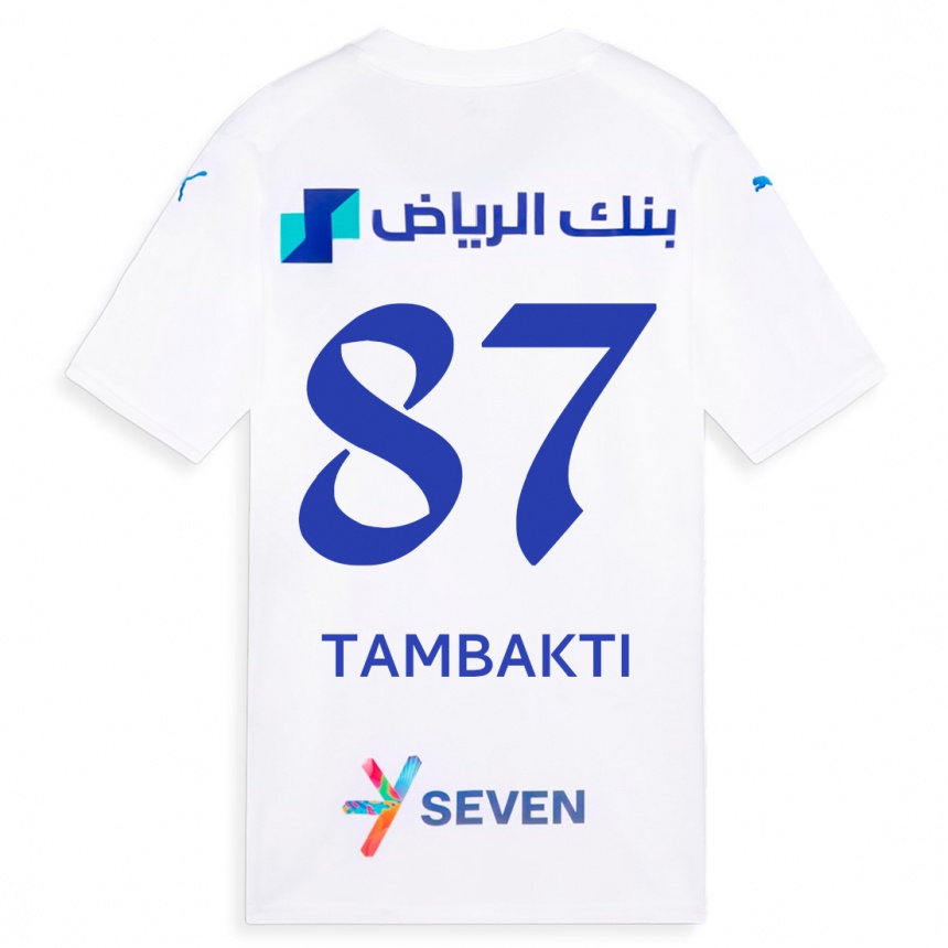 Herren Fußball Hassan Tambakti #87 Weiß Auswärtstrikot Trikot 2023/24 T-Shirt Luxemburg