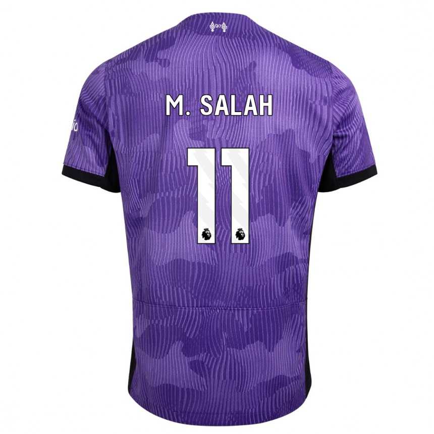 Herren Fußball Mohamed Salah #11 Lila Ausweichtrikot Trikot 2023/24 T-Shirt Luxemburg