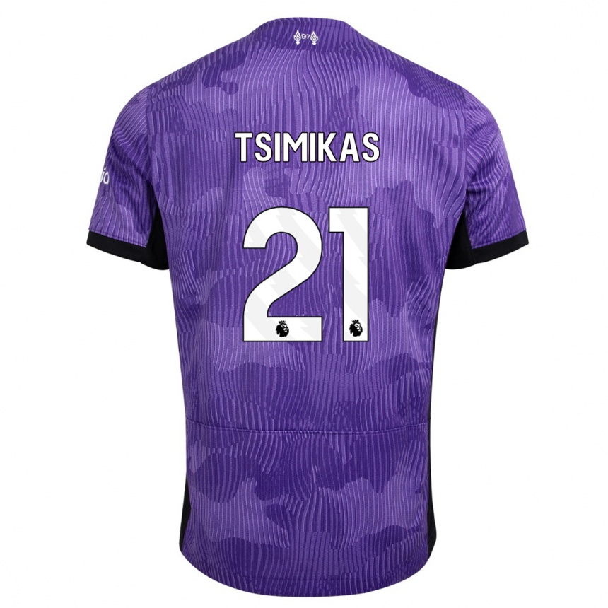 Herren Fußball Konstantinos Tsimikas #21 Lila Ausweichtrikot Trikot 2023/24 T-Shirt Luxemburg