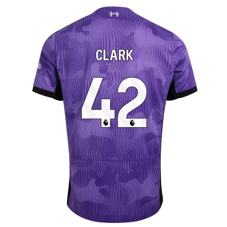 Herren Fußball Bobby Clark #42 Lila Ausweichtrikot Trikot 2023/24 T-Shirt Luxemburg