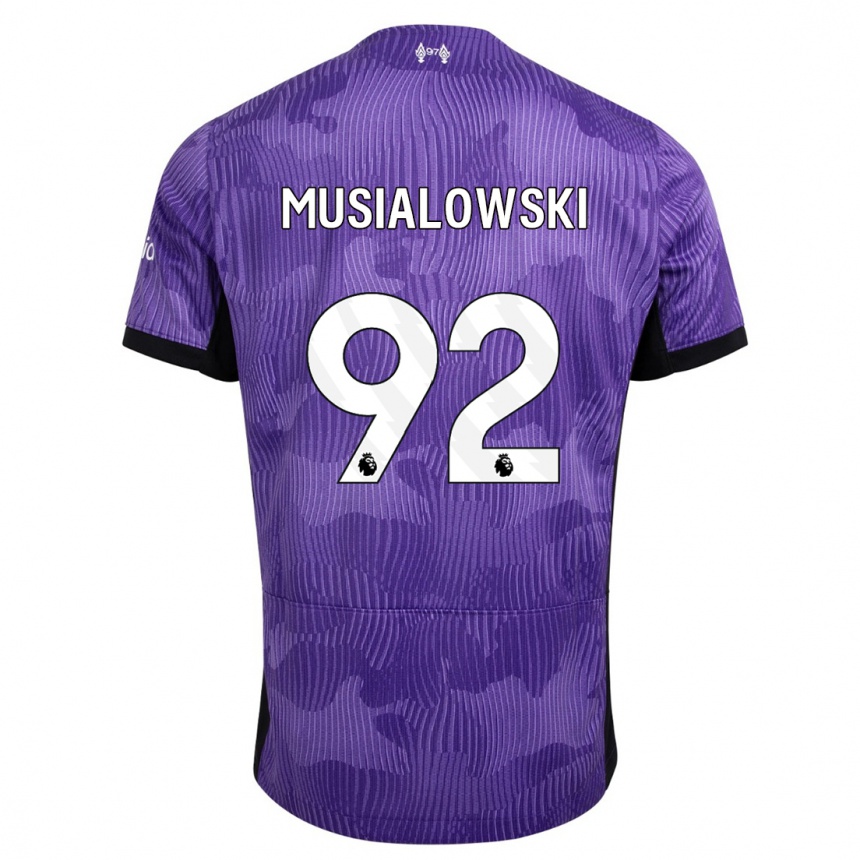 Herren Fußball Mateusz Musialowski #92 Lila Ausweichtrikot Trikot 2023/24 T-Shirt Luxemburg