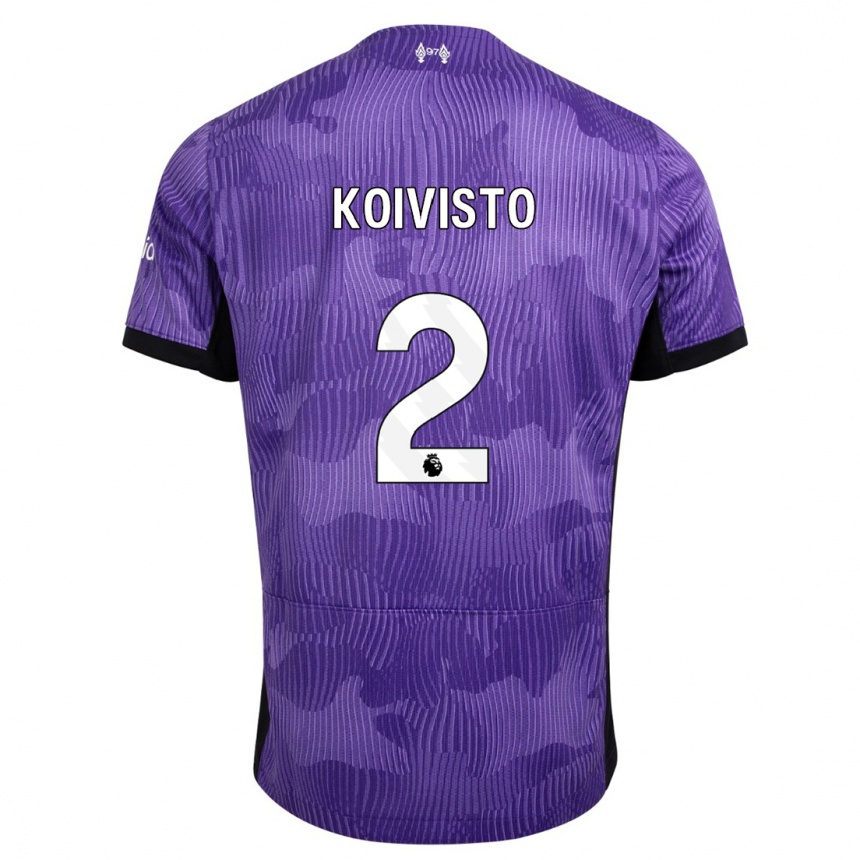 Herren Fußball Emma Koivisto #2 Lila Ausweichtrikot Trikot 2023/24 T-Shirt Luxemburg