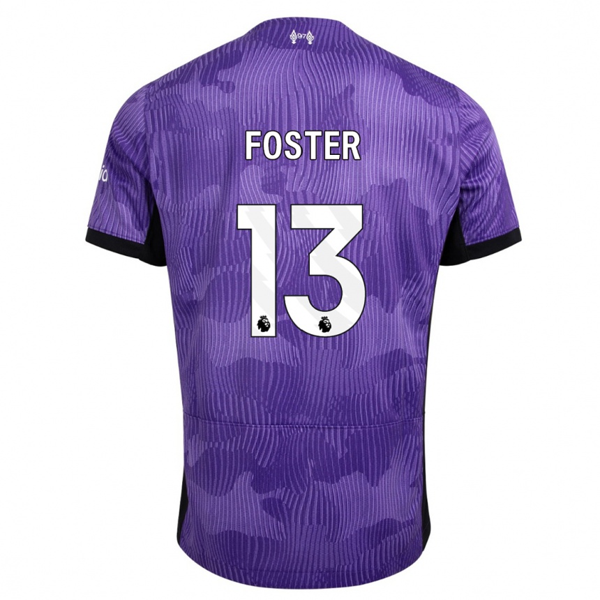 Herren Fußball Rylee Foster #13 Lila Ausweichtrikot Trikot 2023/24 T-Shirt Luxemburg