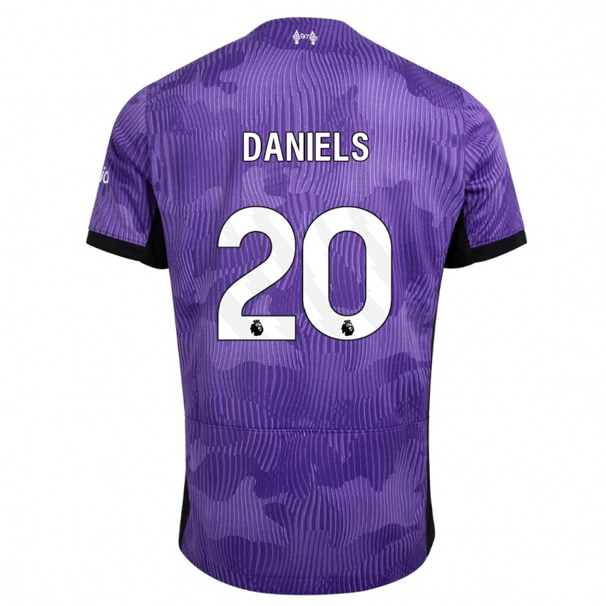 Herren Fußball Yana Daniels #20 Lila Ausweichtrikot Trikot 2023/24 T-Shirt Luxemburg