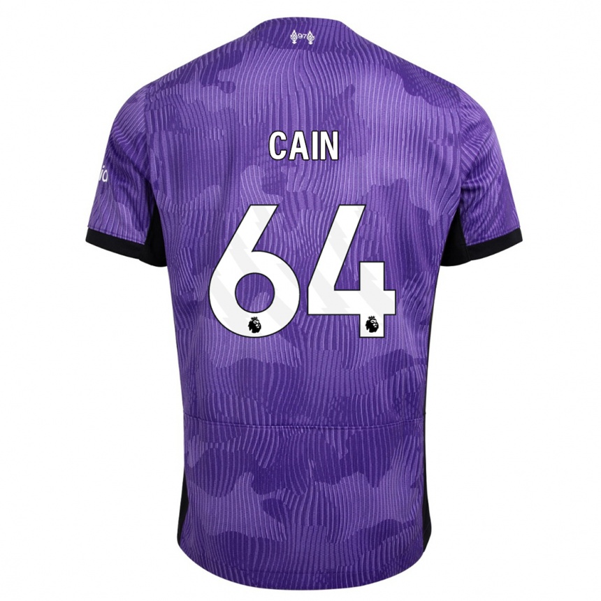 Herren Fußball Jake Cain #64 Lila Ausweichtrikot Trikot 2023/24 T-Shirt Luxemburg