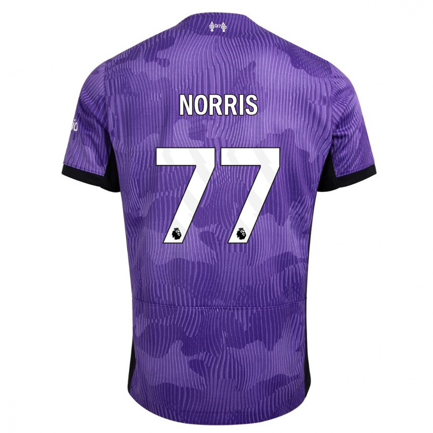 Herren Fußball James Norris #77 Lila Ausweichtrikot Trikot 2023/24 T-Shirt Luxemburg