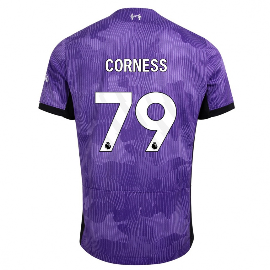 Herren Fußball Dominic Corness #79 Lila Ausweichtrikot Trikot 2023/24 T-Shirt Luxemburg