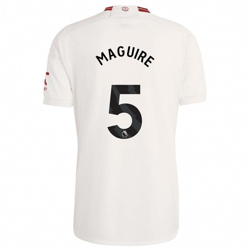 Herren Fußball Harry Maguire #5 Weiß Ausweichtrikot Trikot 2023/24 T-Shirt Luxemburg