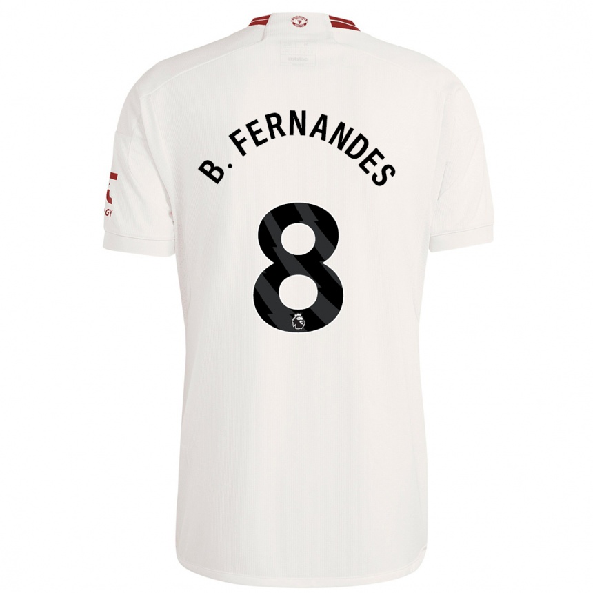 Herren Fußball Bruno Fernandes #8 Weiß Ausweichtrikot Trikot 2023/24 T-Shirt Luxemburg