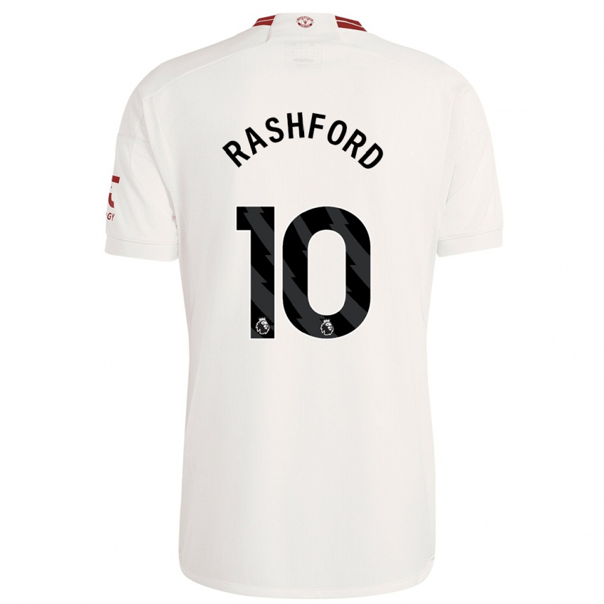 Herren Fußball Marcus Rashford #10 Weiß Ausweichtrikot Trikot 2023/24 T-Shirt Luxemburg