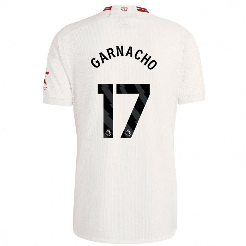 Herren Fußball Alejandro Garnacho #17 Weiß Ausweichtrikot Trikot 2023/24 T-Shirt Luxemburg