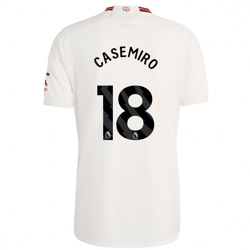 Herren Fußball Casemiro #18 Weiß Ausweichtrikot Trikot 2023/24 T-Shirt Luxemburg