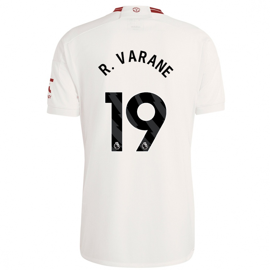 Herren Fußball Raphael Varane #19 Weiß Ausweichtrikot Trikot 2023/24 T-Shirt Luxemburg