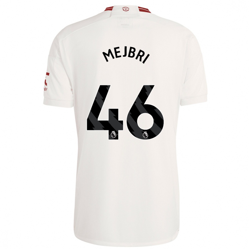 Herren Fußball Hannibal Mejbri #46 Weiß Ausweichtrikot Trikot 2023/24 T-Shirt Luxemburg